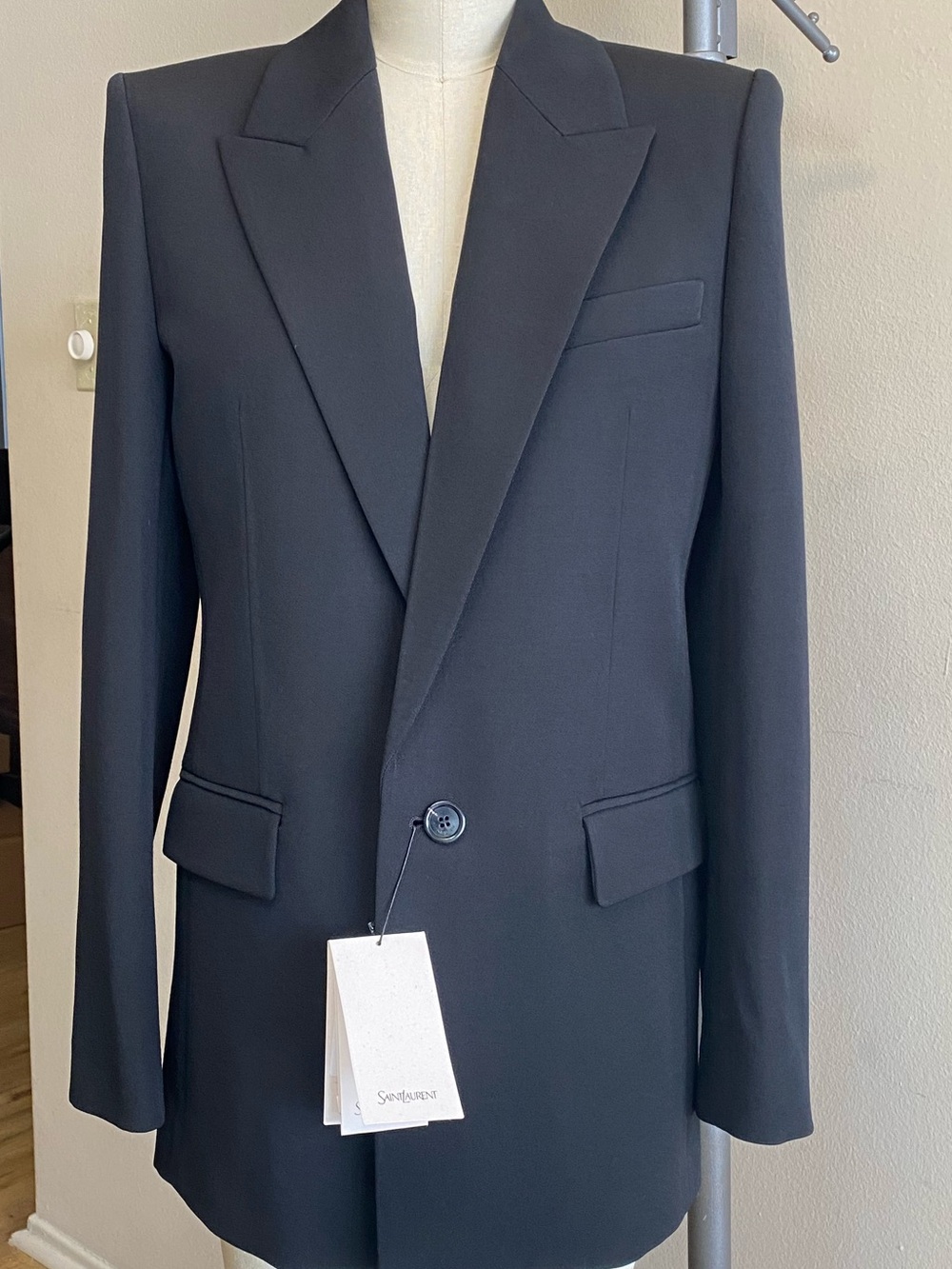Saint Laurent Black Classic Single-Breasted Blazer